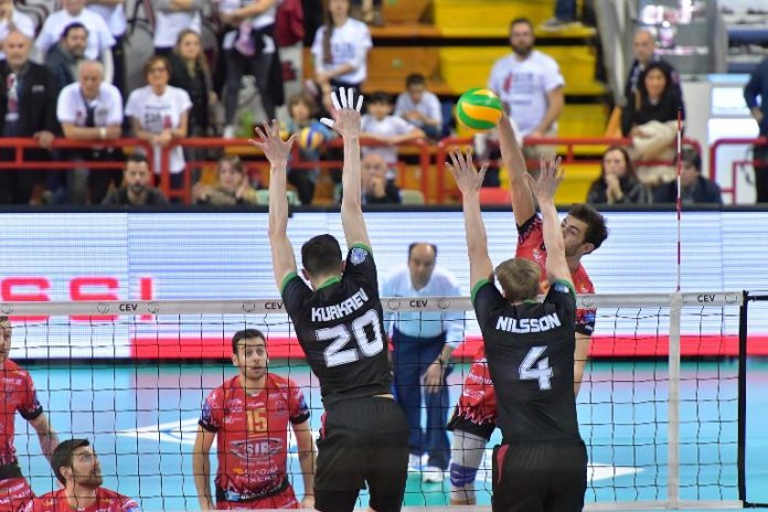 Russell (attacco) - Kurkaev e Nilsson (muro) Sir Safety, tra sbavature e genialate