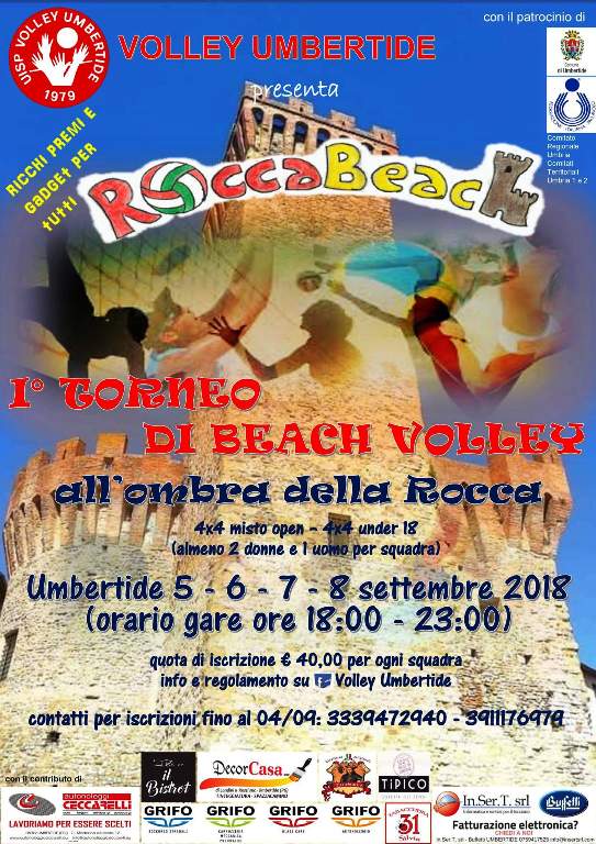 Locandina beach Umbertide 2018 Beach volley ad Umbertide