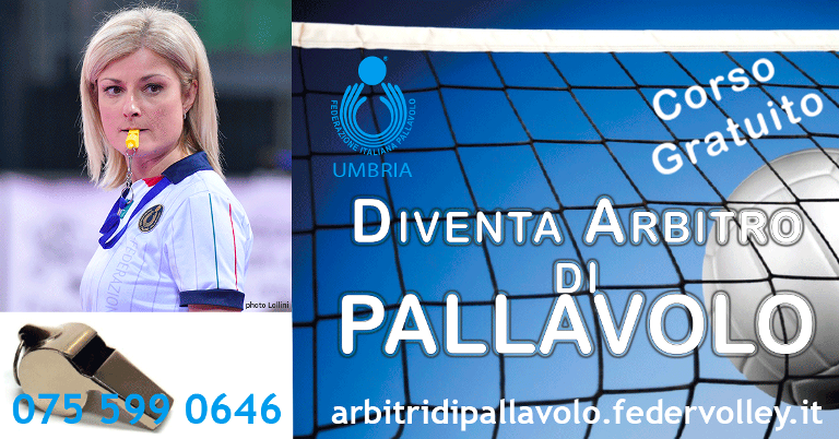 Locandina corso arbitri 2018-2019 Guarda il volley in prima fila. Diventa arbitro!