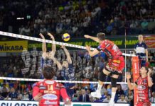 Flavio e Rychlicki da una parte, Colaci, Giannelli, Candellaro e Lorenzetti dall'altra