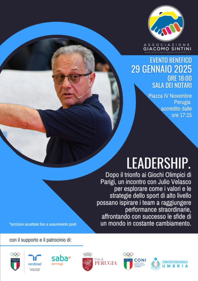 Coach Velasco alla Sala dei Notari con l’evento benefico “Leadership”